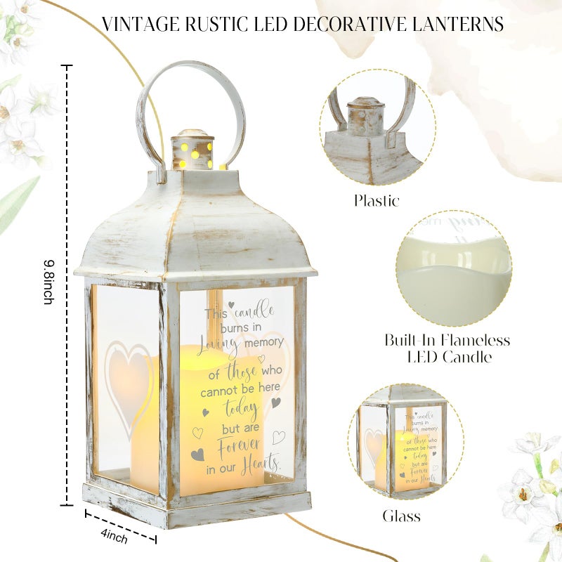 Kittmip Memorial Lantern Sympathy Gifts for Loss of Loved One Bereavement Gift Candle Lights Memory Lamp with LED Candle for Funeral Remembrance or Condolences - Image 2