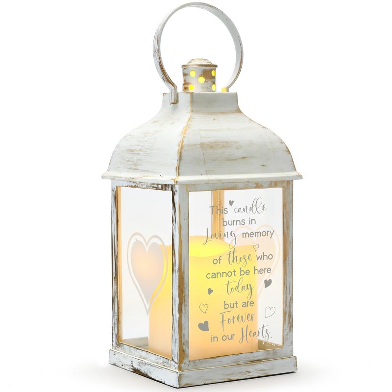 Kittmip Memorial Lantern Sympathy Gifts for Loss of Loved One Bereavement Gift Candle Lights Memory Lamp with LED Candle for Funeral Remembrance or Condolences - Image 1