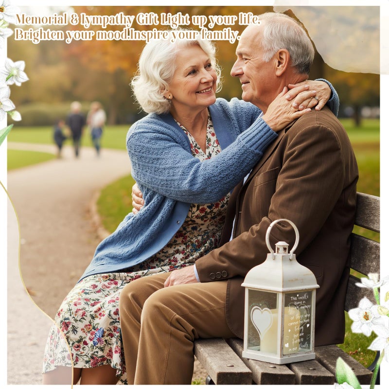Kittmip Memorial Lantern Sympathy Gifts for Loss of Loved One Bereavement Gift Candle Lights Memory Lamp with LED Candle for Funeral Remembrance or Condolences - Image 5