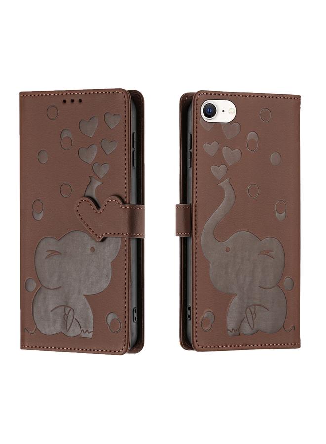 اس-توب جراب لهاتف iPhone SE 2022 / 2020، جراب جلدي منقوش عليه صورة فيل كرتوني - Image 1