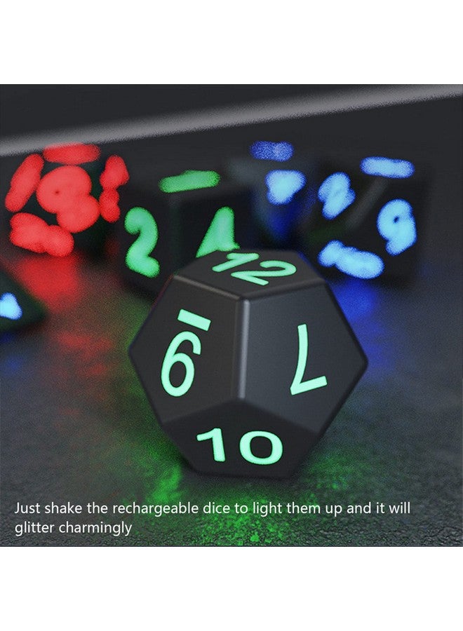 ciciglow Light Up Dice,DND Dice Rechargeable with Charging Box,7 PCS LED Dice,Dungeons and Dragons Dice Polyhedral Dice Sets for Tabletop Games (Glowing dice) - Image 3