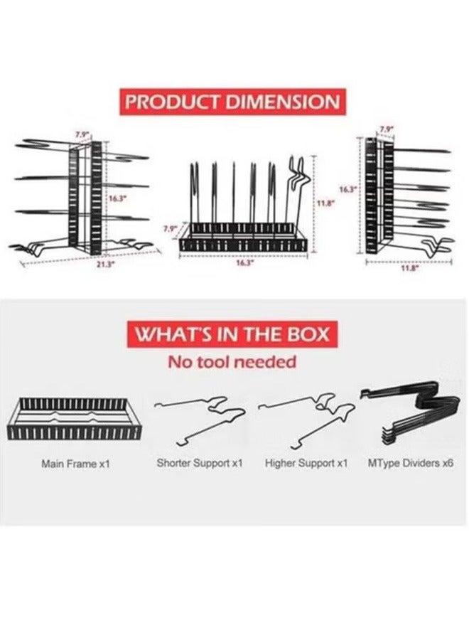 8-Layer Adjustable Pot Lid Rack, Pot Rack, Cookware Pot Lid Rack, Black - Image 4