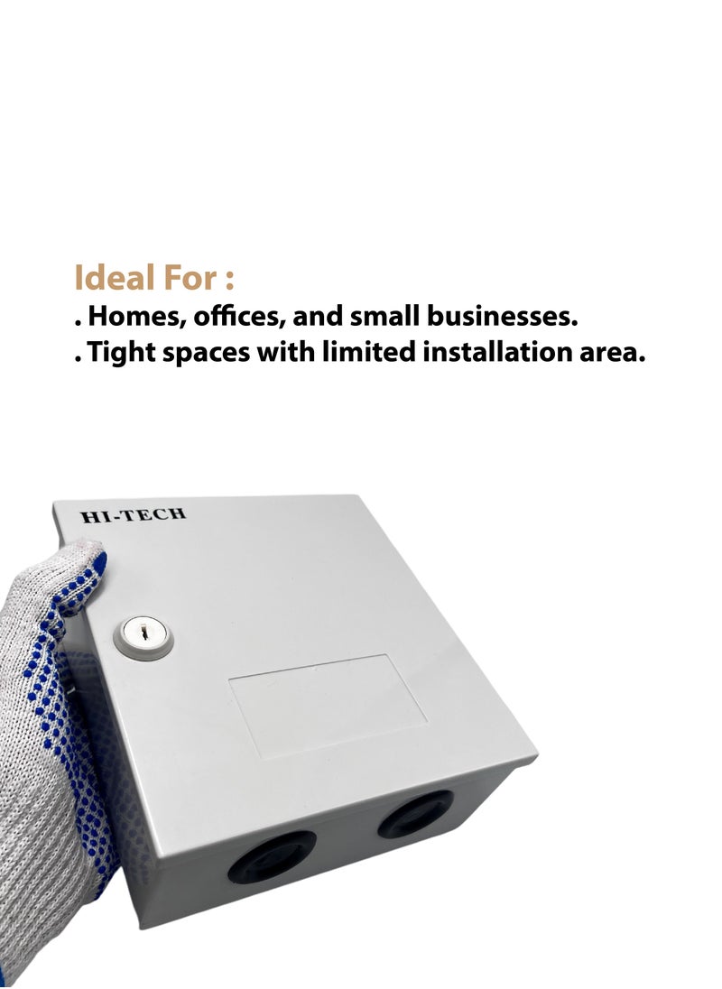 Hi-Tech - HI-TECH 30 Pairs Telephone Distribution Box with Module - Durable ABS Plastic, Indoor Use, Compact Design (175*165*75mm) with key lock type. - Image 1