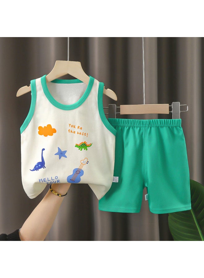 Children's Vest Suit Category A Summer Pure Cotton New Boys And Girls Thin Summer Clothes Baby Clothing Children's Clothing