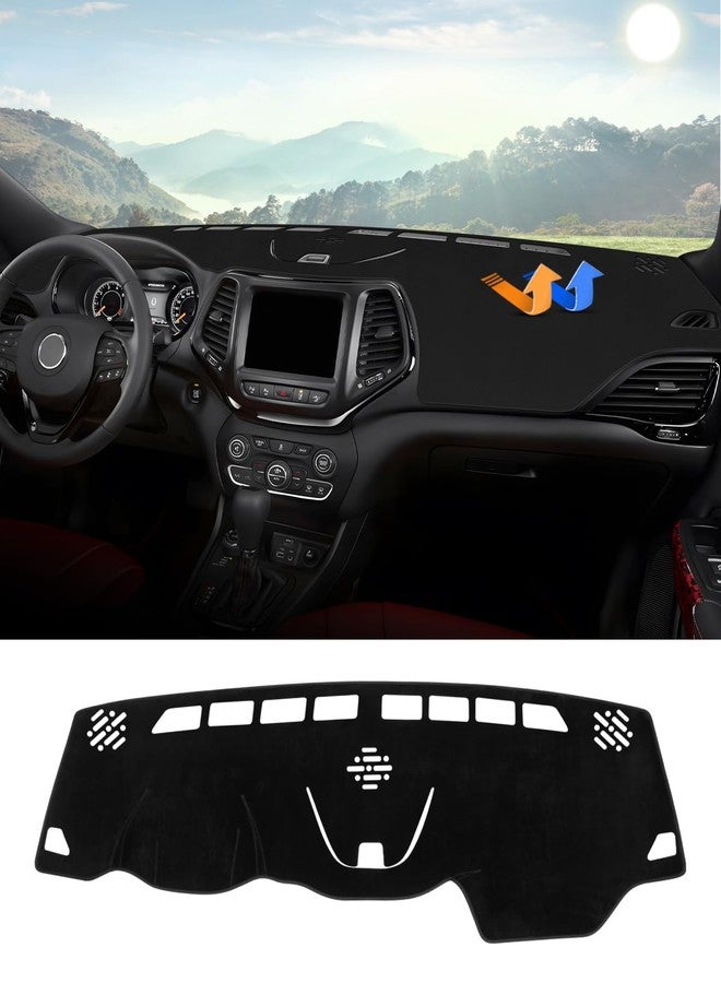 Autorder Dashboard Cover Mat for 2014-2023 Jeep Cherokee Accessories Dash Cover Flannel Dash Mat Sunshade Glare UV Rays Protector (Not Fit Grand Cherokee) - Image 1