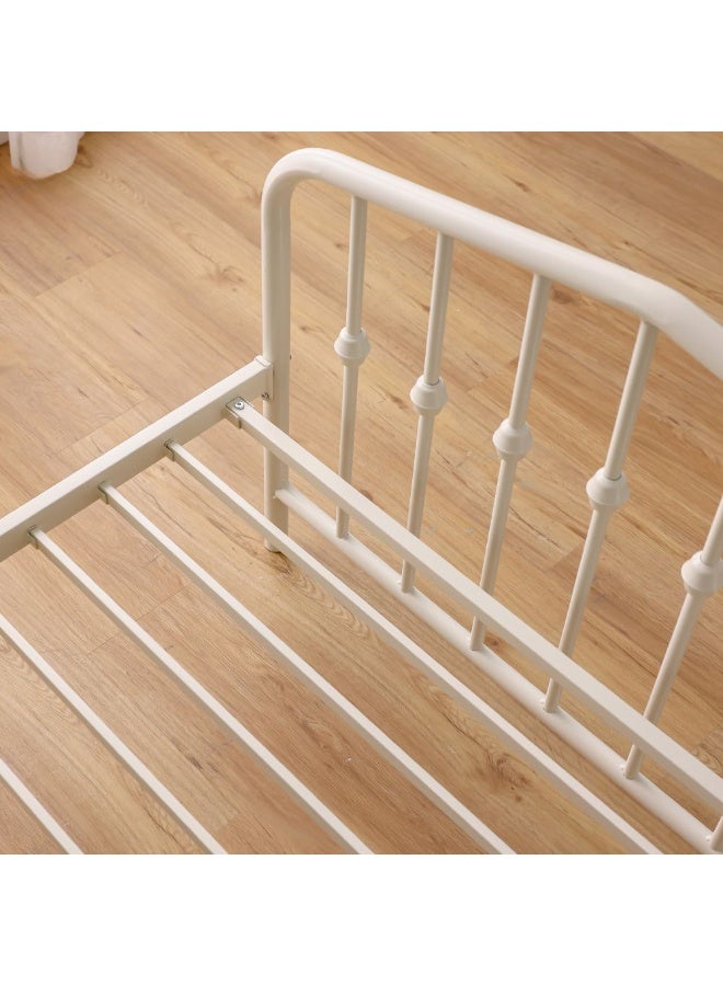 DANUBE HOME سرير مفرد معدني بيللا أبيكس 90x200 | تصميم حديث للأطفال - أبيض - Image 5