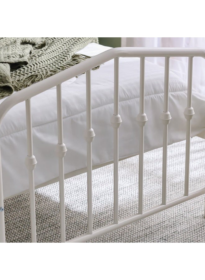 DANUBE HOME سرير مفرد معدني بيللا أبيكس 90x200 | تصميم حديث للأطفال - أبيض - Image 3