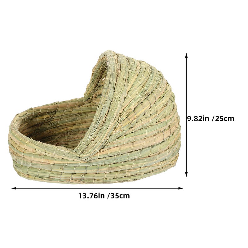 Bird Nest Cage: Woven Small Animal Breeding Nest Bed Bird House Cage Accessories for Parrot Beige - Image 5