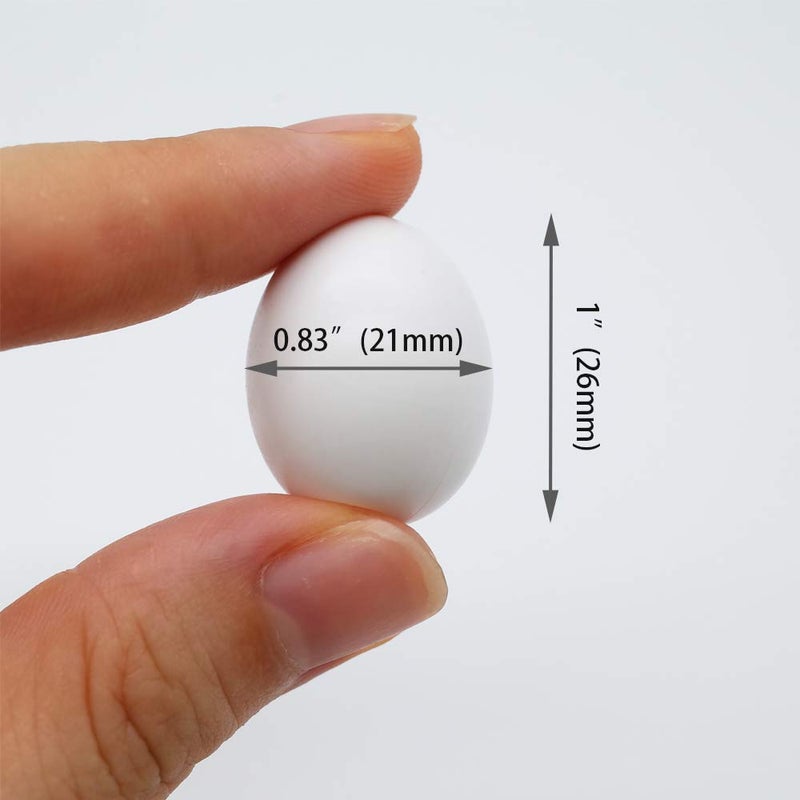 FOIBURELY 8 Pcs Solid Parrot Plastic Eggs Hatching Eggs Green Cheek, Lorikeet&Ringneck Dove, Quaker, Cockatiel. Trick The Birds to Stop Laying Eggs, Plastic Eggs - Image 2