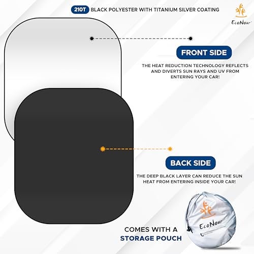 EcoNour 2-Piece Windshield Sun Shade for Jeep, Offers Complete Automotive Sun Protection, Foldable Jeep Windshield Shade Suits Wrangler, Compass, Gladiator & Renegade, (X-Small 18 in x 26 in) - Image 4