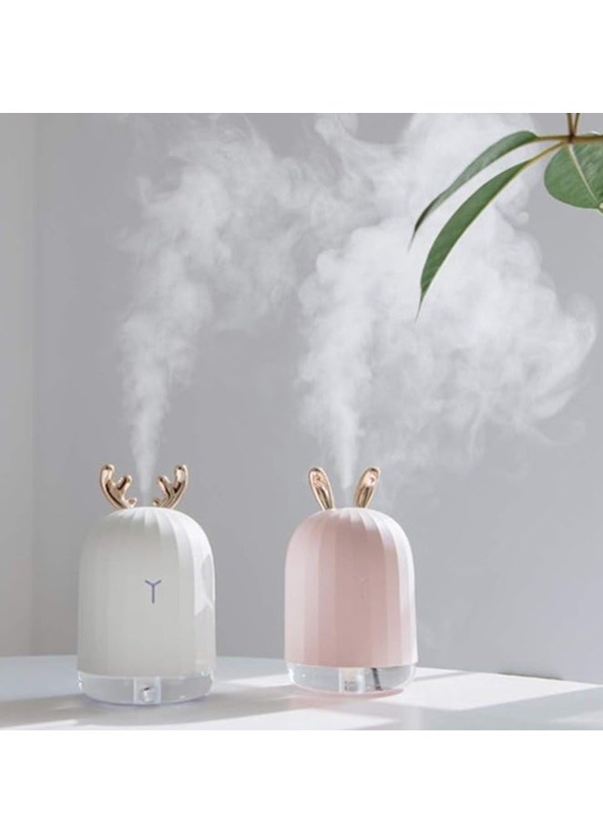 Spaceshoop - Humidifier with Breathing Light, Mini Size Rabbit Humidifier for Bedroom Home Office Desktop 220ml with Timed auto Shutdown (white) - Image 1