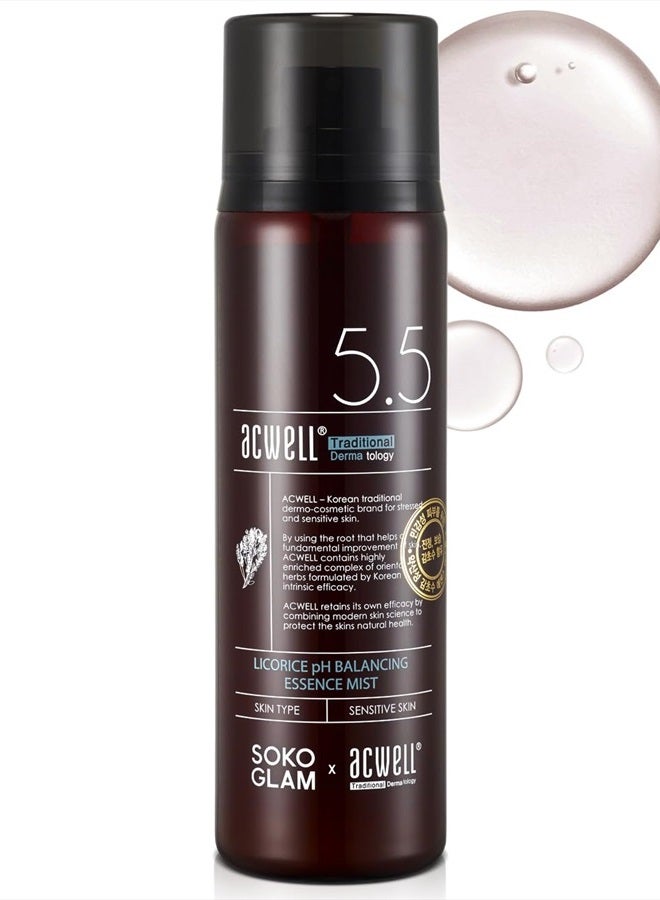 ACWELL Licorice pH Balancing Essence Hydrating Face Mist 3.38 fl.oz. - Soothing and Hydrating with Licorice Water for Instant Moisturization, Facial Mist Without Nitrogen for All Skin Types - Image 1