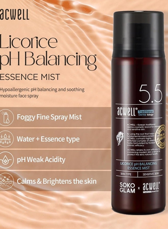 ACWELL Licorice pH Balancing Essence Hydrating Face Mist 3.38 fl.oz. - Soothing and Hydrating with Licorice Water for Instant Moisturization, Facial Mist Without Nitrogen for All Skin Types - Image 2