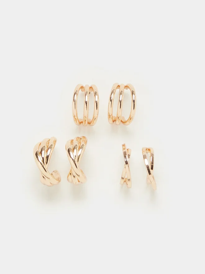Styli Styli Set of 3 - Plain Half Hoop Earrings
