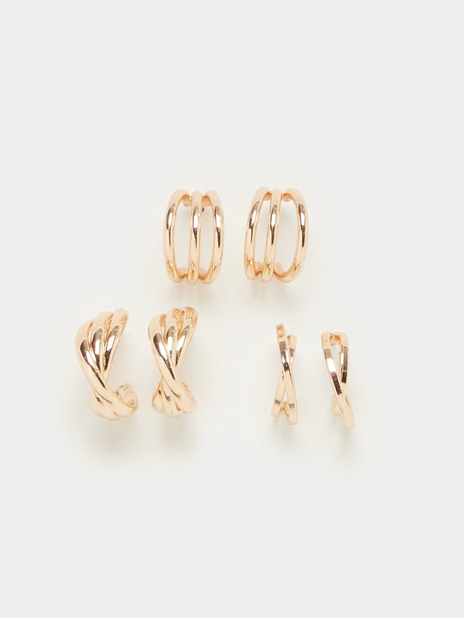 Styli Styli Set of 3 - Plain Half Hoop Earrings  - Image 3