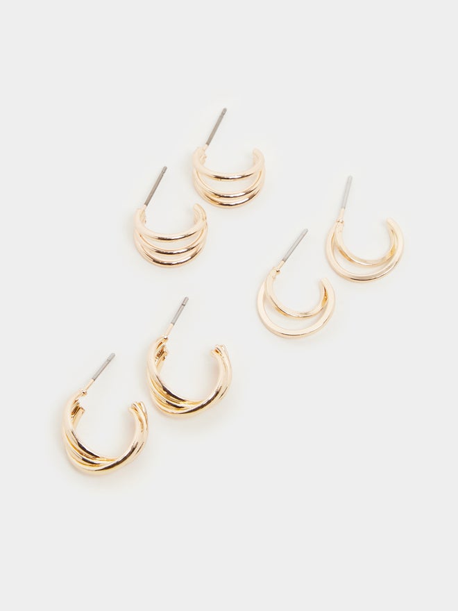 Styli Styli Set of 3 - Plain Half Hoop Earrings  - Image 4