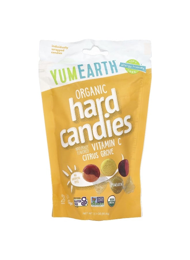 YumEarth YumEarth, Organic Hard Candies, Vitamin C, Citrus Grove, 3.3 oz (93.6 g)  - Image 1