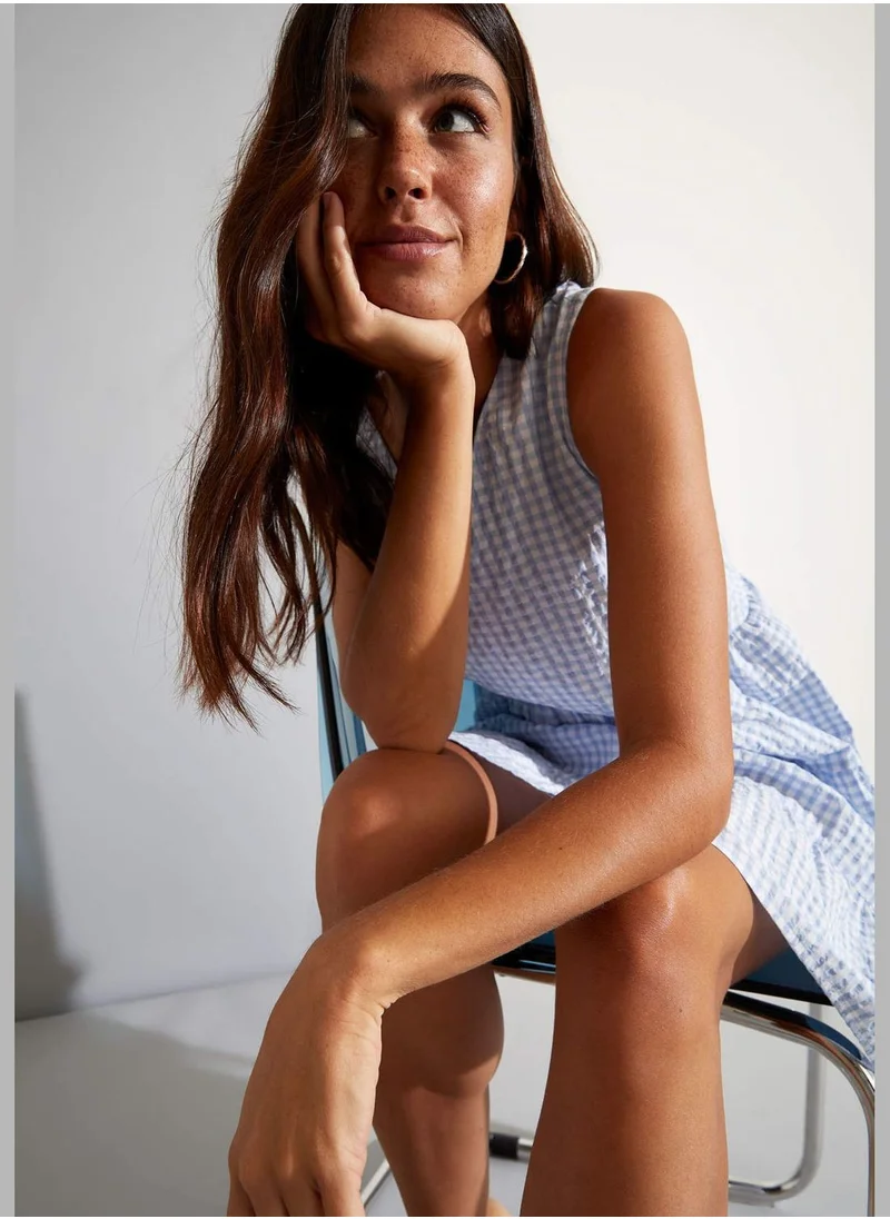 ديفاكتو Patterned Sleeveless Smock Dress
