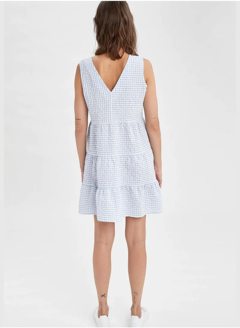 ديفاكتو Patterned Sleeveless Smock Dress