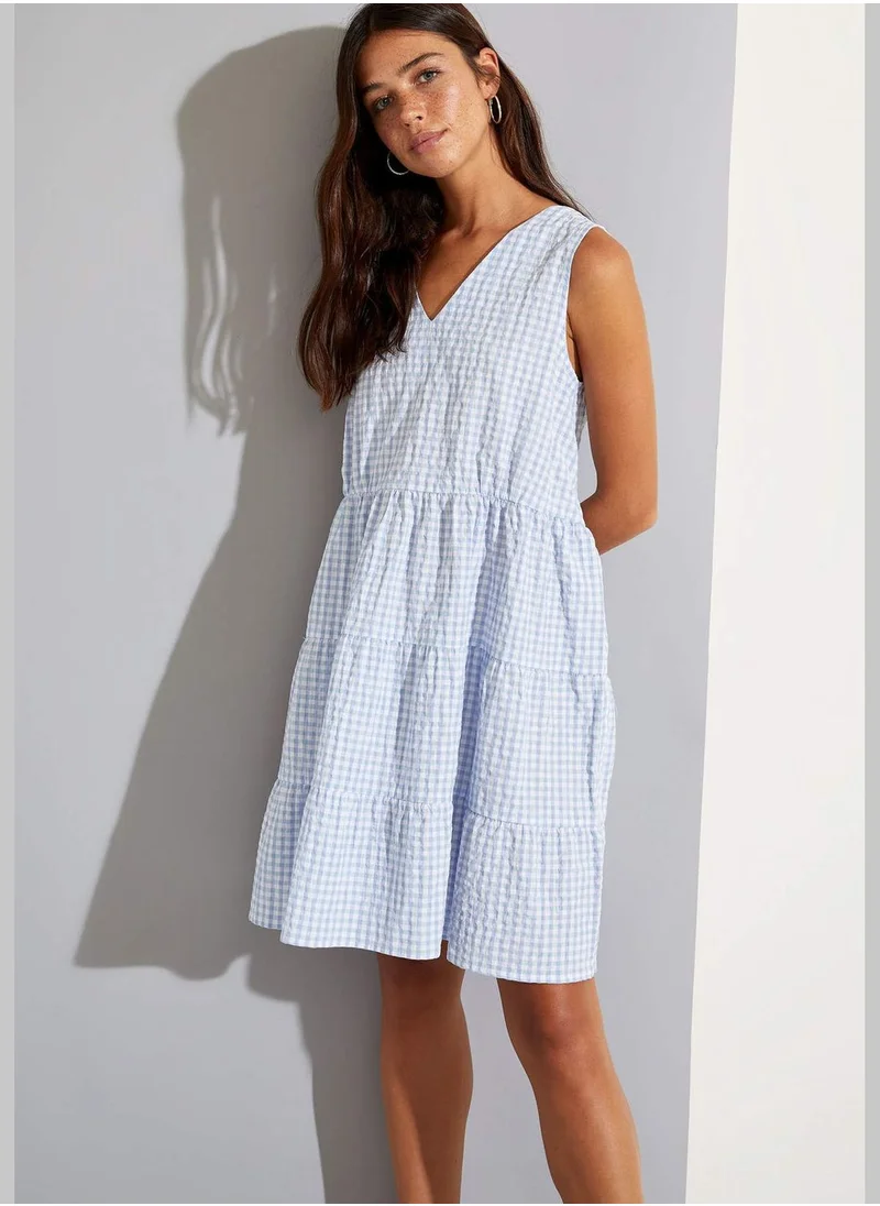 ديفاكتو Patterned Sleeveless Smock Dress