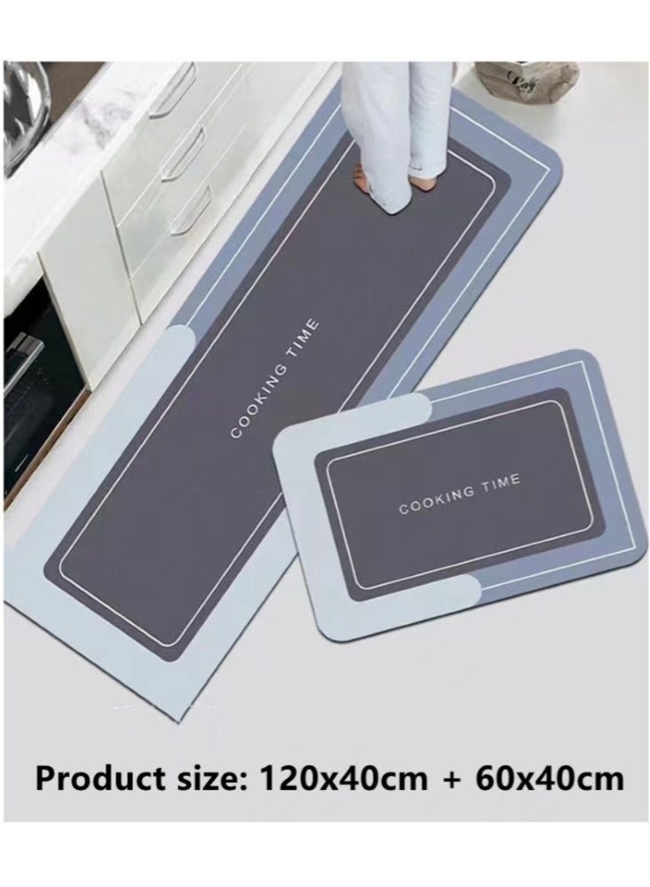 2 Piece Kitchen Floor Mats, Super Absorbent Bathing Room Rug, Washable Kitchen Carpet, Slip-Resistant Diatom Mud Floor Mat for Office, Laundry, Bathing Room  - Image 5
