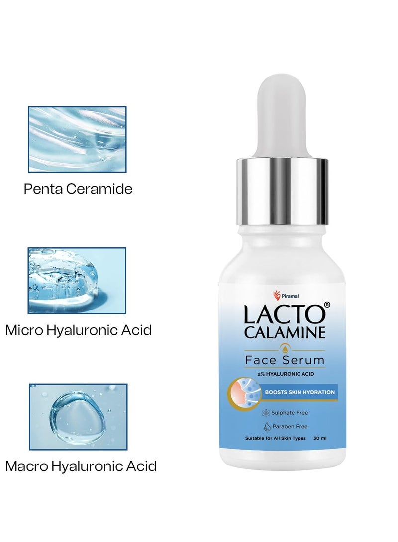 لاكتو كلامين لاكتو كالامين 2% حمض الهيالورونيك مع مركب بنتا سيراميد، سيروم يومي للوجه ترطيب مكثف لبشرة ممتلئة ونطاطة للجنسين مناسب لجميع أنواع البشرة، خالي من البارابين والكبريتات - 30 مل - Image 2