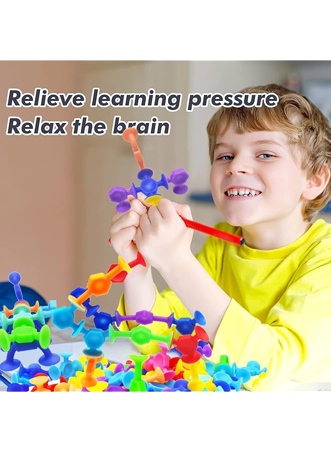 KASTWAVE 114Pc Suction Cup Building Toys Set Montessori Bath & Window Play Kit For Toddlers Kids Ages 3 8 Engaging Preschool Learning & Sensory Games For Family Ideal Autism Support Gift - Image 2