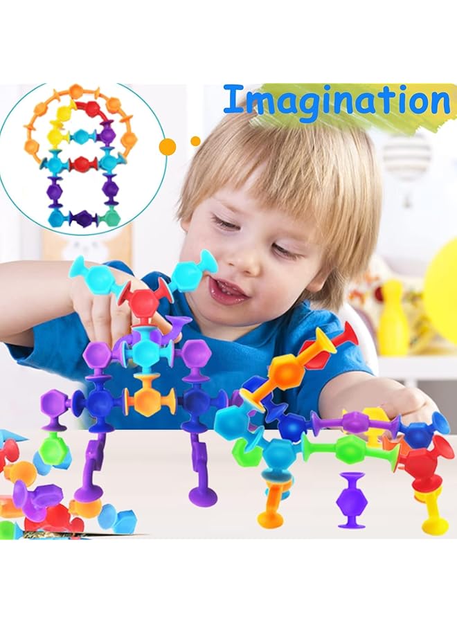 KASTWAVE 114Pc Suction Cup Building Toys Set Montessori Bath & Window Play Kit For Toddlers Kids Ages 3 8 Engaging Preschool Learning & Sensory Games For Family Ideal Autism Support Gift - Image 5