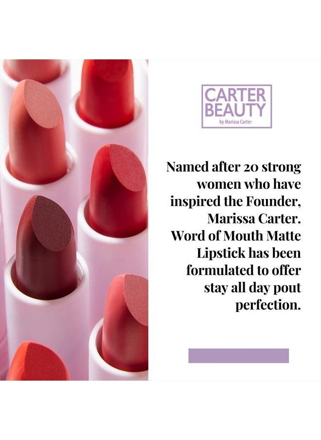 Carter Beauty By Marissa Carter - Carter Beauty Word Of Mouth Lipstick - Intense Color With A Smooth Matte Finish - Long-Lasting Comfortable Wear - Can Be Used With Free Speech Lip Tint For A Glossy Look - JK - 0.16 Oz - Image 1