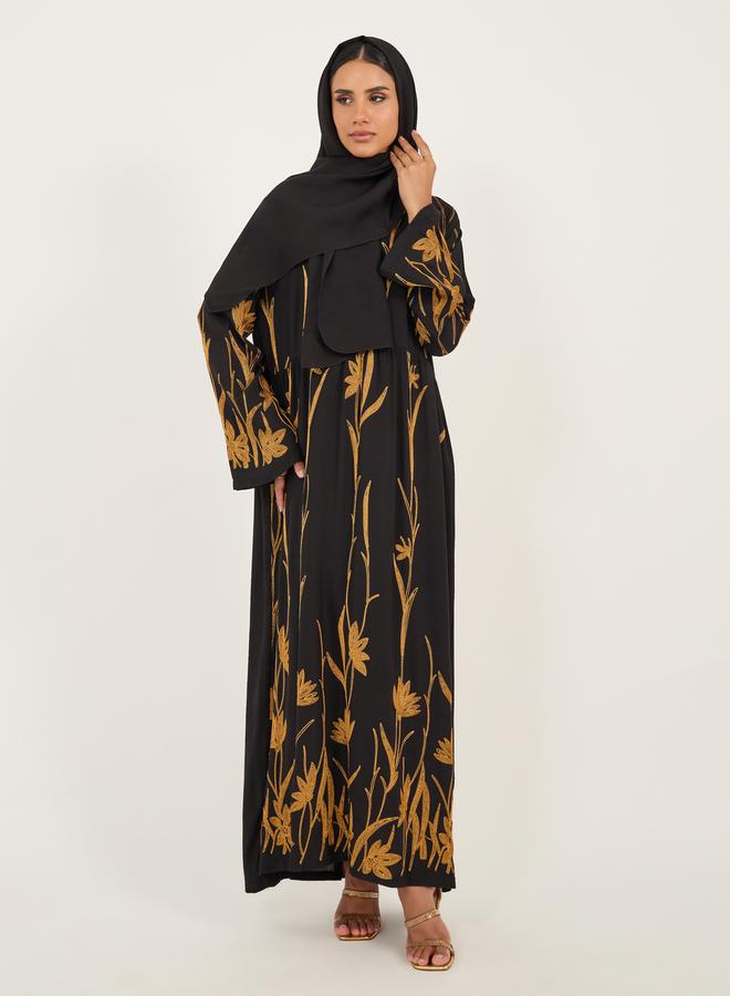 ستايلي جلابية A-Line مطبوعة بالكامل بياقة  - Image 2