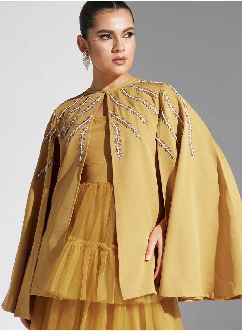 Threadz by Ajooni - Cape Detail Dress - Image 1