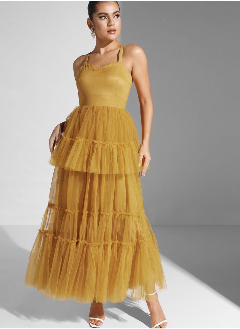 Threadz by Ajooni - Cape Detail Dress - Image 1