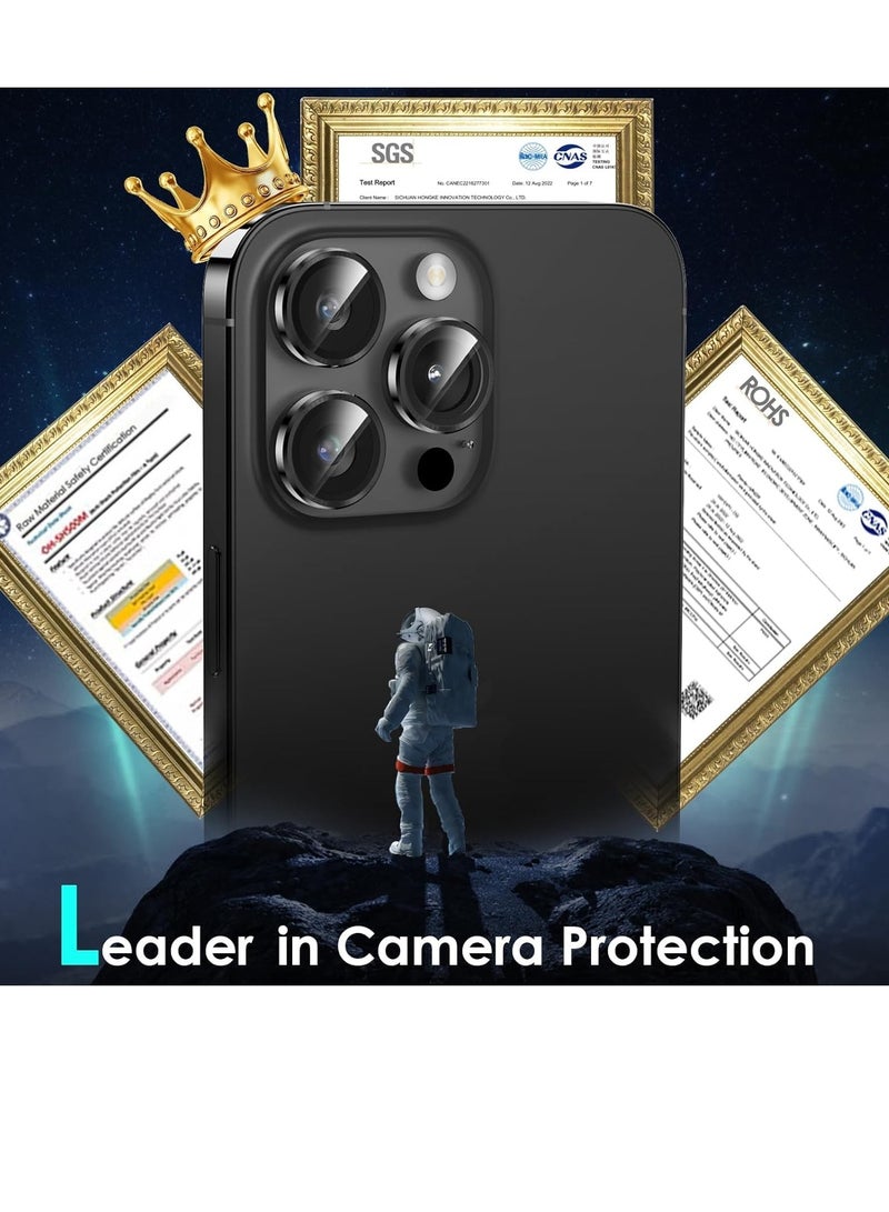 iPhone 15 Pro - iPhone 15 Pro Max Camera Lens Protector, 9H Tempered Glass Camera Cover Screen Protector Metal Individual Ring for iPhone 15Pro 6.1 inch iPhone 15 ProMax 6.7 inch (Black Titanium) - Image 4