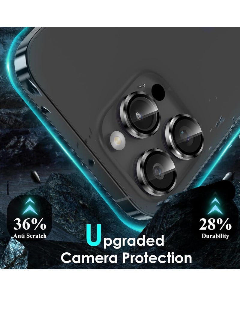 iPhone 15 Pro - iPhone 15 Pro Max Camera Lens Protector, 9H Tempered Glass Camera Cover Screen Protector Metal Individual Ring for iPhone 15Pro 6.1 inch iPhone 15 ProMax 6.7 inch (Black Titanium) - Image 3