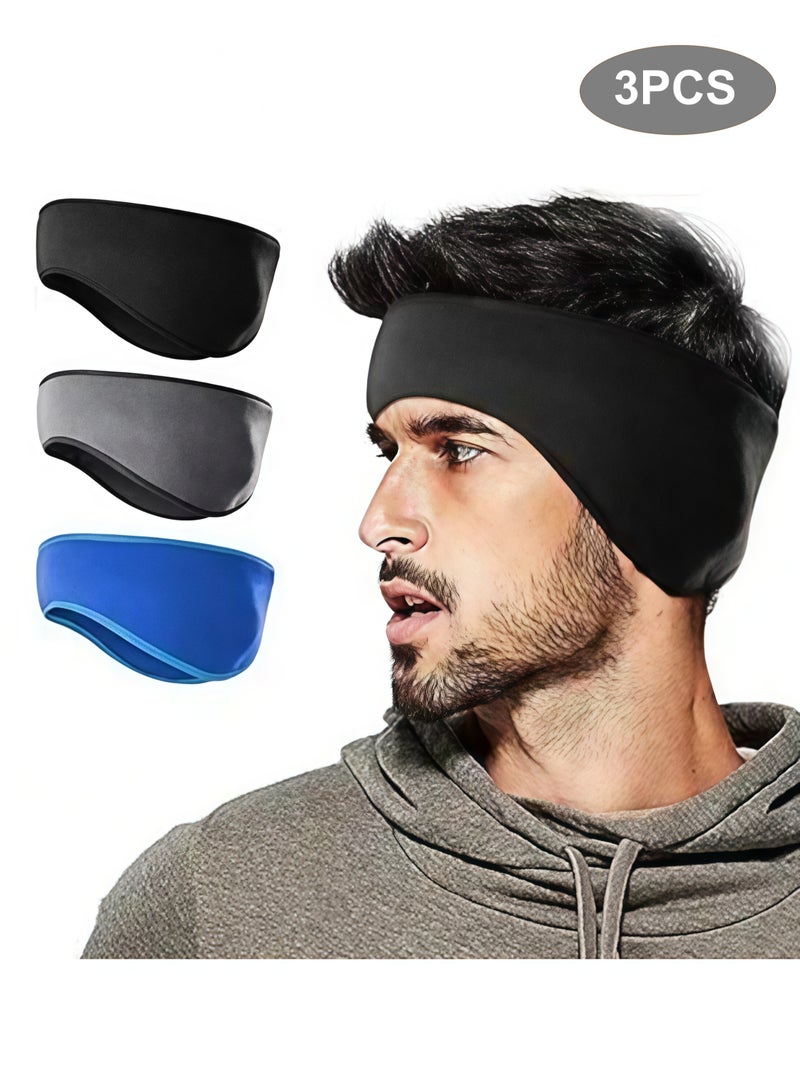 3PCS Ear Warmer Headband Muffs for Women Men Winter Fleece Thermal Cold Weather Windproof Covers Soft Full Cover Band Fitness Running Cycling - Image 1