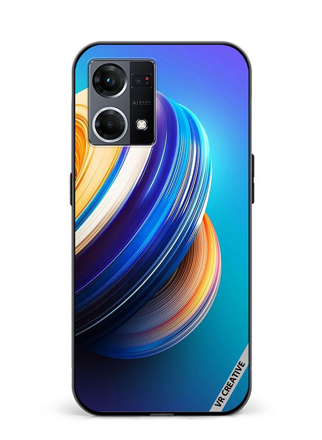VR CREATIVE Protective Case Cover For Oppo Reno8 4G Abstract Design Multicolour - Image 1