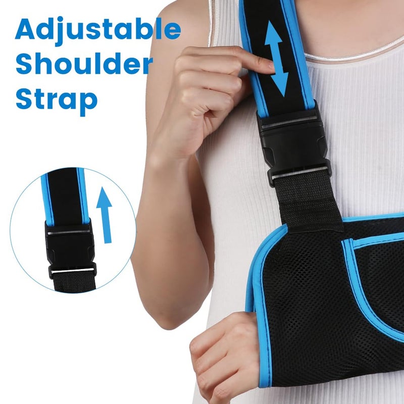 mosago Arm Sling, Lightweight & Breathable Medical Sling with Adjustable Shoulder Strap, Shoulder Mesh Immobilizer Slings for Elbow Injury/Torn Rotator Cuff/Wrist Injury/Surgery, Right or Left, Women or Men - Image 4