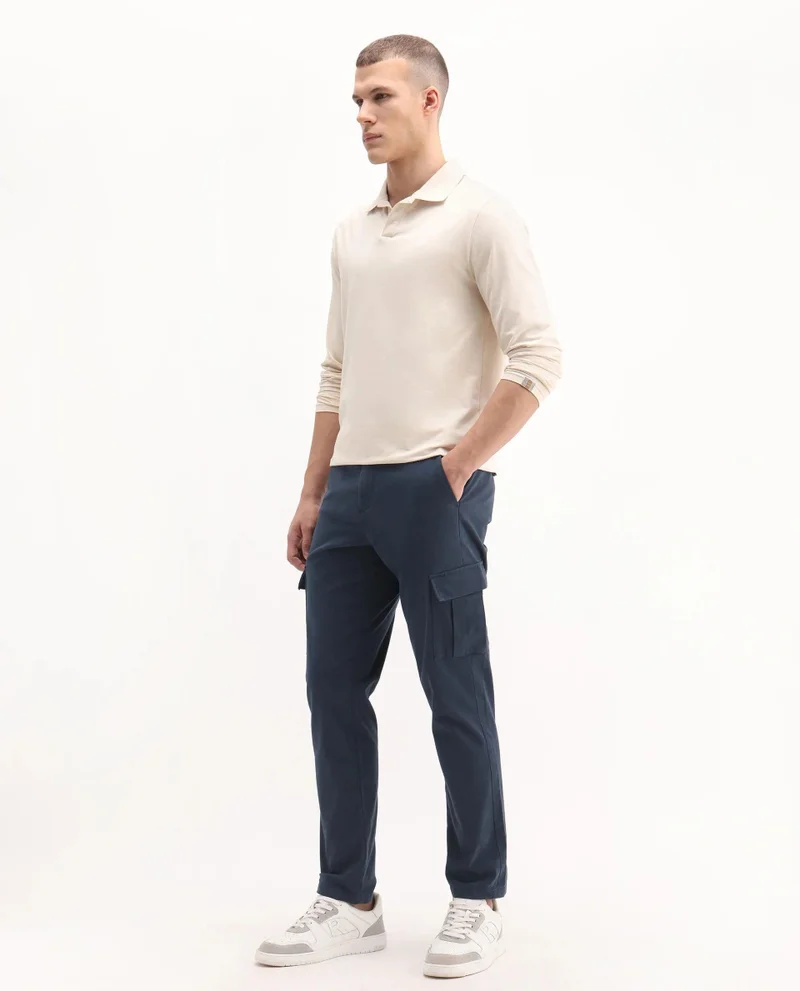 Rare Rabbit Men's Linen Blend Cargo Trousers