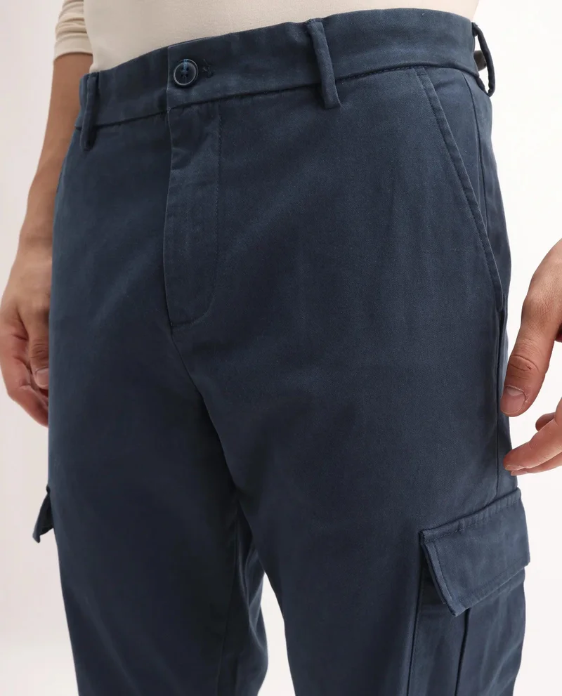 Rare Rabbit Men's Linen Blend Cargo Trousers