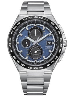 CITIZEN Eco-Drive Global Radio Controlled Mens Watch AT8238-84L – Dark Blue Dial with Silver-Tone Markers, Super Titanium Case with Duratect Coating, World-Time Function, 43mm, Eco-Drive, Radio-Controlled, Sapphire Crystal  - Image 1