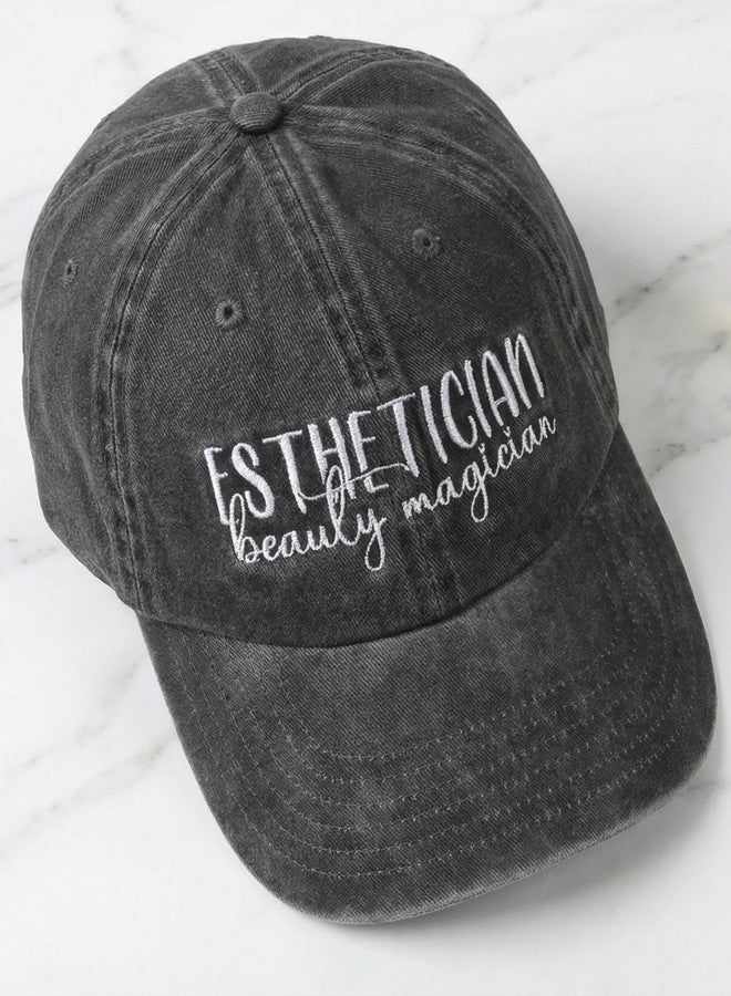 InnoBeta Esthetician Gifts Cap for Women - Adjustable Vintage Washed Cotton Embroidered Hat - Gift for Magic Beauty - Grey - Image 3