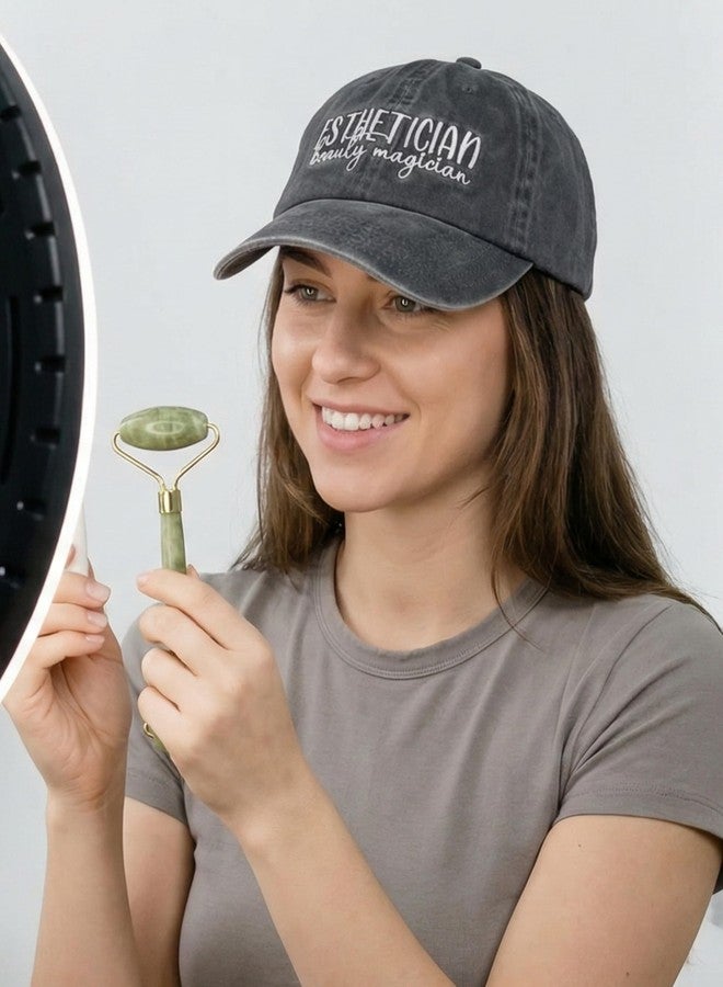 InnoBeta Esthetician Gifts Cap for Women - Adjustable Vintage Washed Cotton Embroidered Hat - Gift for Magic Beauty - Grey - Image 4