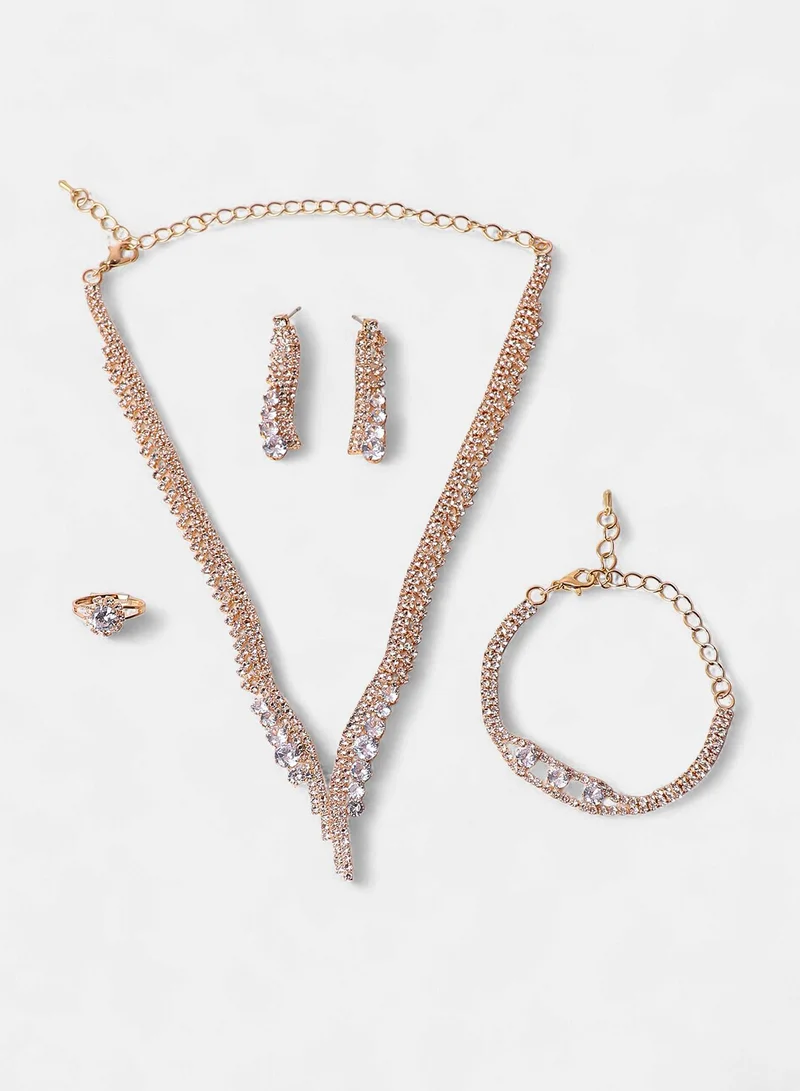 SOHI Crystal-Stone Artificial Jewellery Set