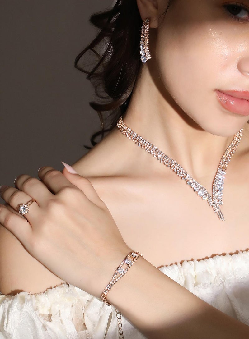 سوهي طقم مجوهرات صناعية مرصع بالكريستال - Image 3