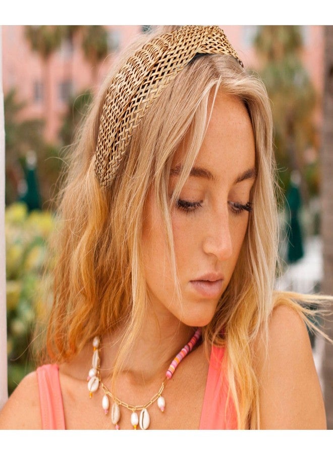 Tobeffect Straw Headbands for Women, 2 Packs Woven Twist Headbands Braided Fashion Boho Hairbands Non Slip Wide Rattan Head Bands Hollowed Hair Accessories - Image 5