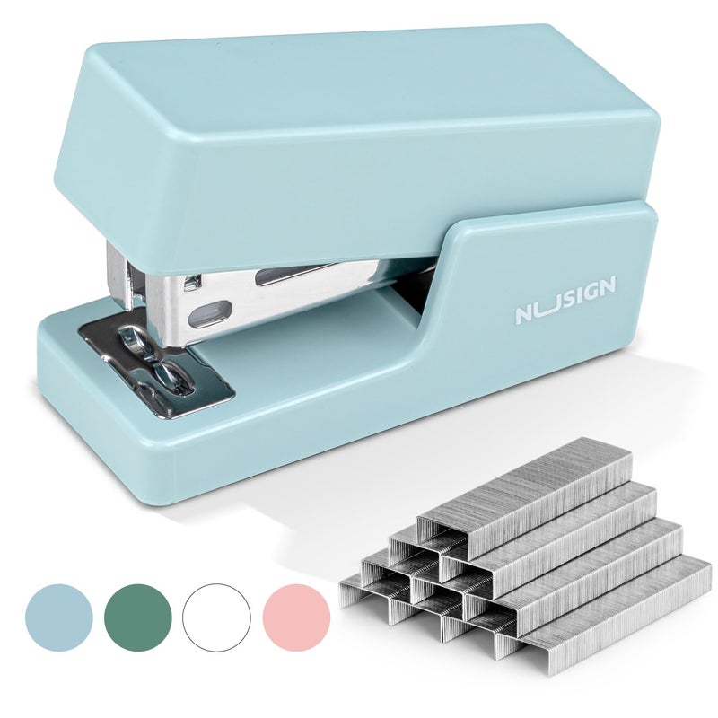 NUSIGN Mini Stapler with 830 Staples, Small Cute Desk Staplers, 25 Sheet Capacity, Blue - Image 1