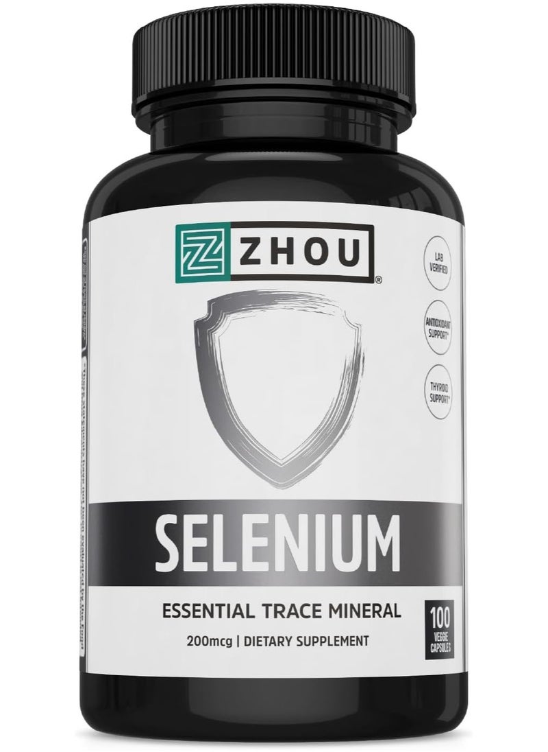 Zhou - Selenium 200mcg essential trace mineral 100 Veg Caps - Image 1