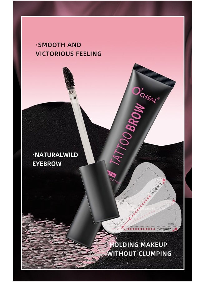 OCHEAL - Tattoo Brow, Waterproof Long Lasting Peel Off Tattoo Eye Brow Gel, Semi Permanent Brow Tint, Last Up to 3 Days, Eyebrow Pencil for Fuller Defined Looking Brows（01 GRAY） - Image 1