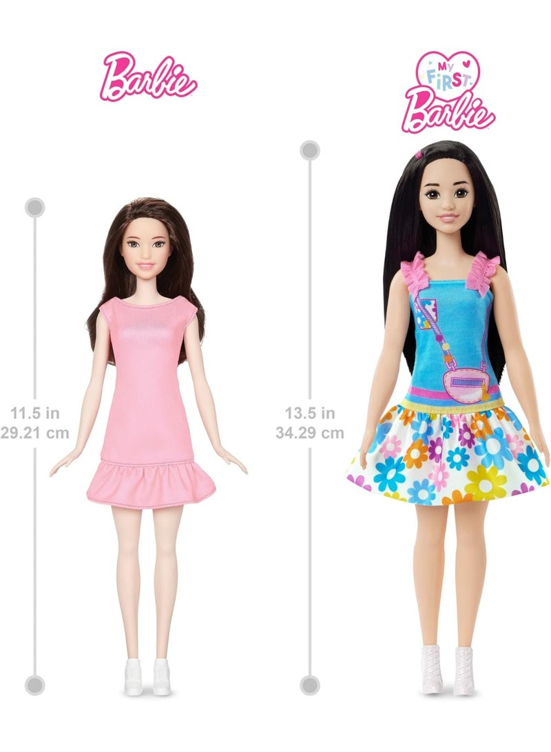 Barbie Doll for Preschoolers, My First Barbie Renee Doll, 13.5 Inch doll, Black Hair, Kids Toys and Gifts, Plush Squirrel, Accessories, Soft Poseable Body, from 3 Years, HLL22 - Image 2