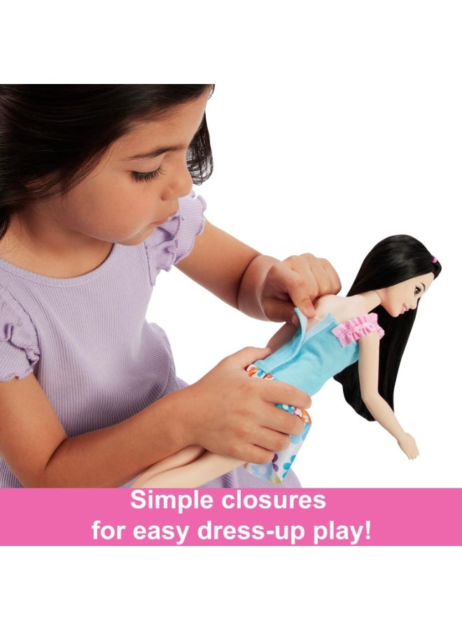 Barbie Doll for Preschoolers, My First Barbie Renee Doll, 13.5 Inch doll, Black Hair, Kids Toys and Gifts, Plush Squirrel, Accessories, Soft Poseable Body, from 3 Years, HLL22 - Image 5